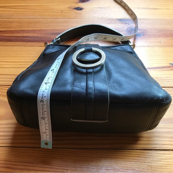 Ann Taylor Black Leather Silver Magnet Closure, EUC, 10” - Picture 8 of 12